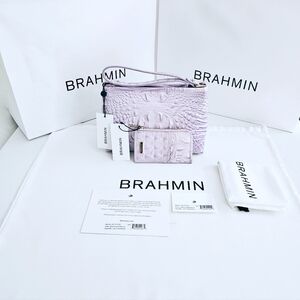Brahmin Lavender Crocodile Embossed Clutch
